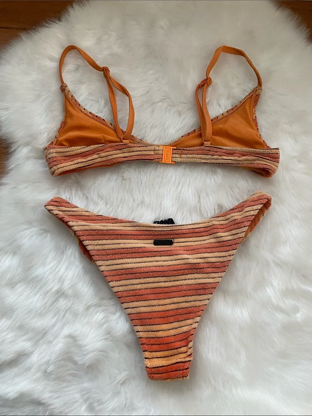 triangl swimwear Orange Striped Bikini Set